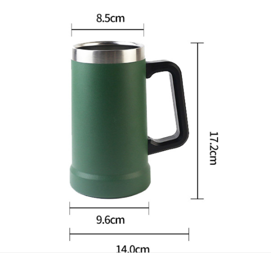 FDA 24oz Big Grip Stainless Steel Insulated Beer Mug