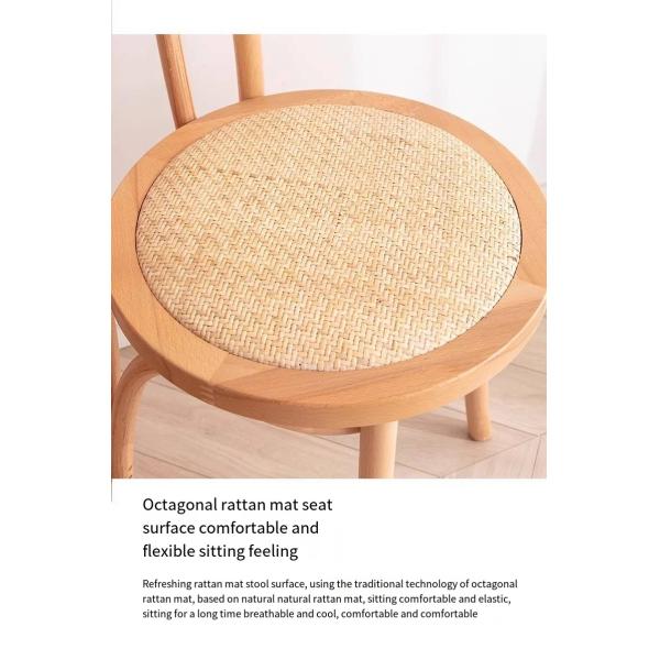 Restaurant Wood And Rattan Dining Chairs ODM Natural Wood Dining Chairs