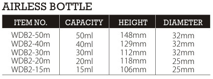 15ML 20ML 30ML 40ML 50ML Airless Bottle with Pump Sprayer PP Plastic Type Cylinder Shape