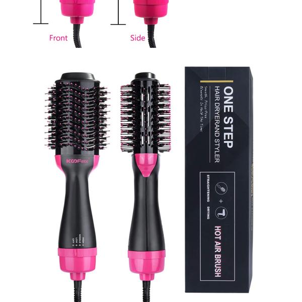 220V Hair Dryer Brush Round Blow Dryer 3 In 1 Straightening Hot Air Brush Anti Scald