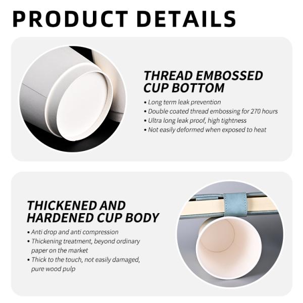 Factory Printing Coffee Cup 8oz 16oz Disposable Takeaway Coffee Paper Cups with Lid for Hot Drinks