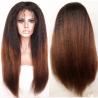 Brazilian virgin hair lace front wigs T1b/30 Ombre color Italian yaki kinky straight wigs with baby hair for sale