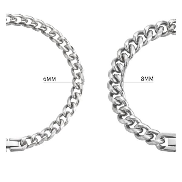 Custom 18k Stainless Steel Bracelets 6mm 8mm Cuban Link Bracelet Men