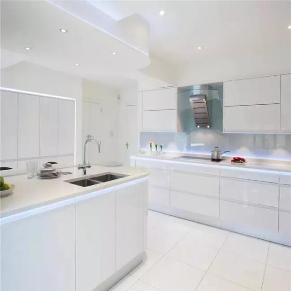 Modern Lacquer Finish Marble Kitchen Cabinets Self Assemble