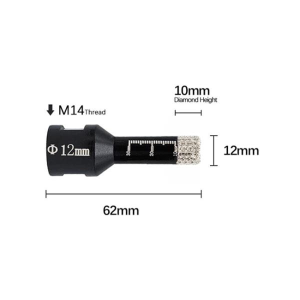 45mn Diamond Masonry Core Drill Bit 6mm 12mm 14mm For Power Drill