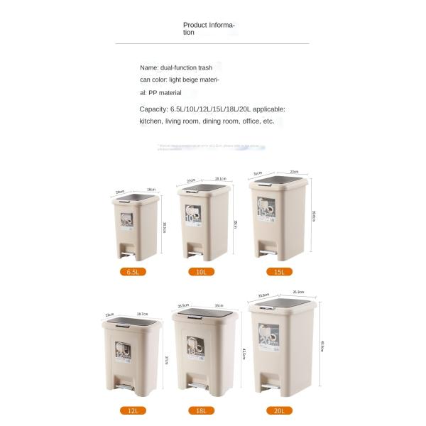 Square Household Bathroom Living Room With Lid Kitchen With Lid Foot Pedal Trash Can Square