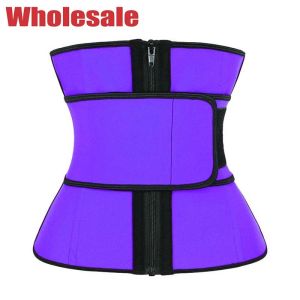 Quality OEM Purple Single Belt Latex Hourglass Waist Trainer With Zipper wholesale