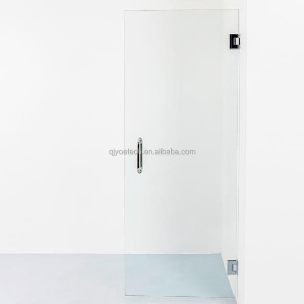 Custom Single Frameless Hinged Tempered Glass Door for Elegant Bathroom Decoration