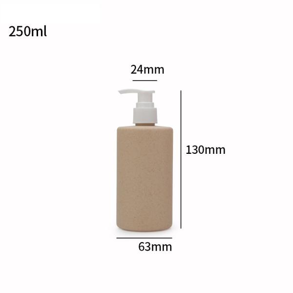 100ml-500ml Recyclable Lotion Shampoo Dispensers with Pump and Wheat Straw Body Material