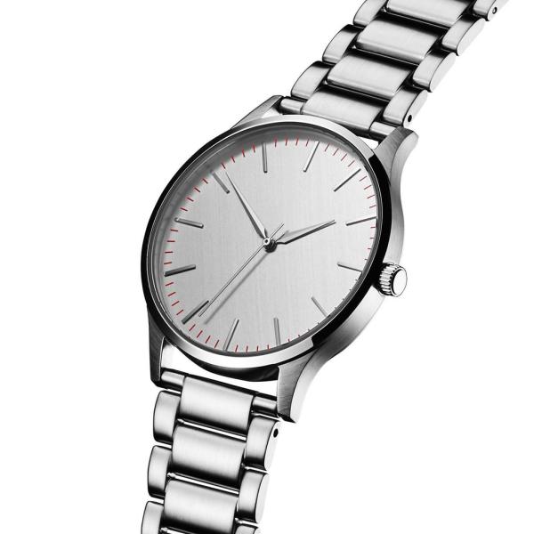 40mm Silver stainless steel chain my brand name logo custom printed watch