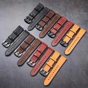 China Watch Band Leather Watch Strap 4 Colors Watchbands Wrist Watch Belt 22mm Stainless Pin Buckle Black 22mm for SUNSUMG Sma on sale
