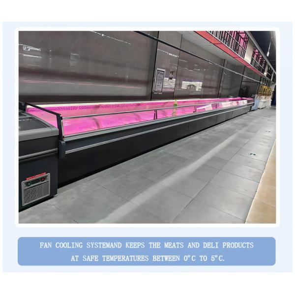 Single Temperature Meat Display Freezer Stainless Steel Food Counter Butcher Fridge