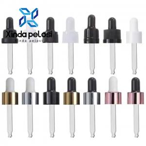 Quality Cosmetic Bottle Caps Jars Dropper Smooth Wall Glass Tube Dropper Caps For Essential Oil wholesale
