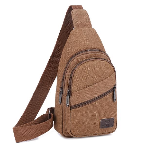 Men Sling Crossbody Bag Sports Chest Picnic Canvas Messenger Bag