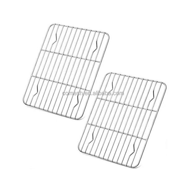 16 * 10 Inch Cooling Rack For Baking BBQ Grill Mesh Metal BBQ Barbecue Grill Grilling Mesh Wire Cooking Net Outdoor