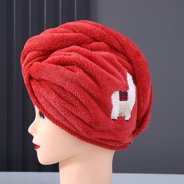 Women's Woven Dry Hair Caps Quick-Dry and Thickened Shower Caps with Absorbent Towels