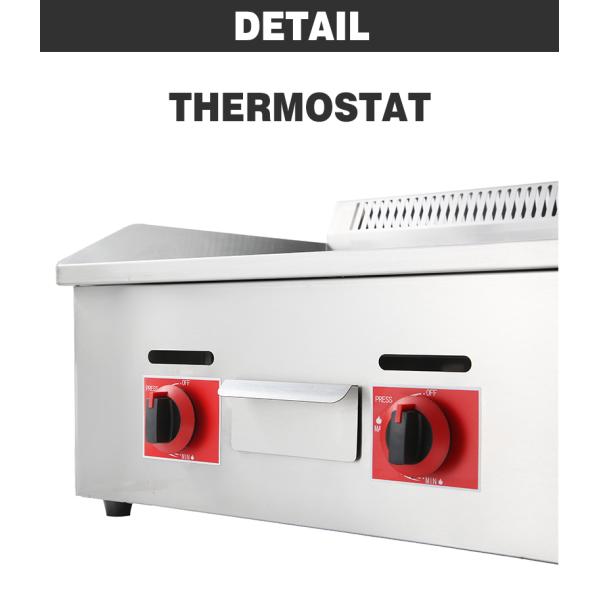 Silver White Industrial Hotel Gas Griddle Series 720 for Commercial Kitchen Equipment