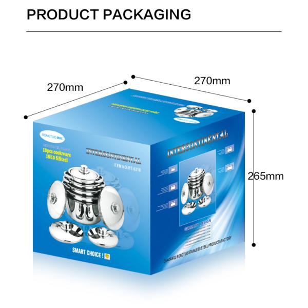 Stainless Steel Cookware Set 10 Piece Kitchen Ware Cooking Pot Set