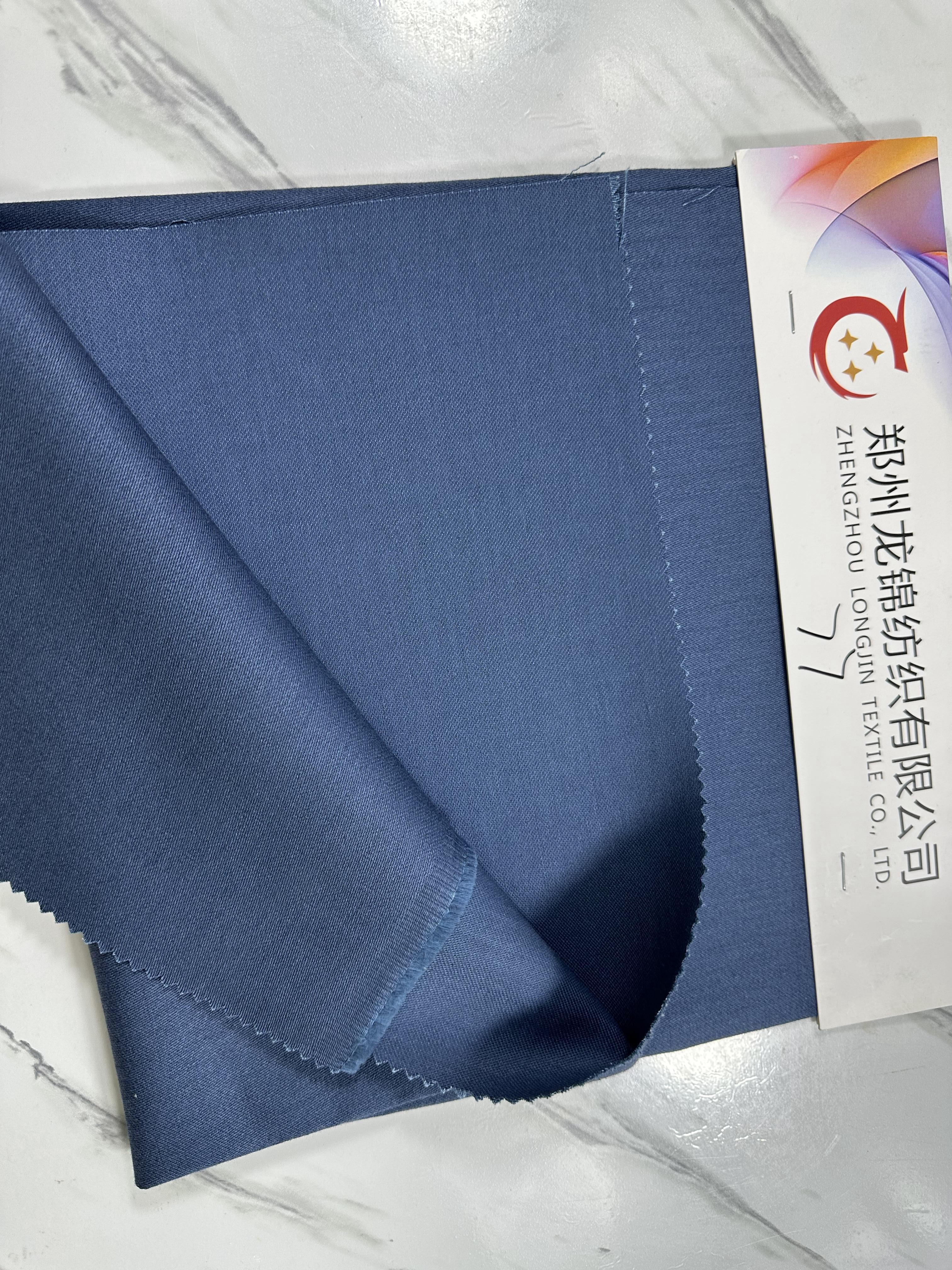 Blue Printed Fire Retardant Fabric Roll Plain Twill Fire Resistant Fabric For Clothing