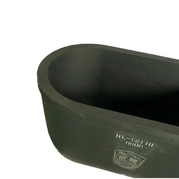 Industrial Metal Melting Silicon Carbide Graphite Crucible Oval Type High Temperature Resistance