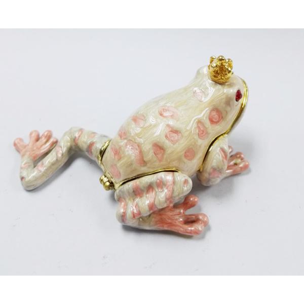 Frog shape bejeweled box for wedding metal trinket box treasure box metal jewelry box