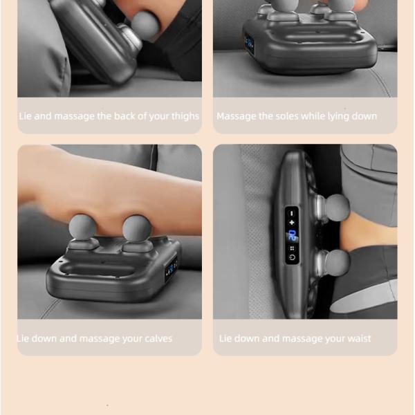 High Frequency Cordless Handheld Electric Massage Gun Deep Tissue 4 Head Massage Gun