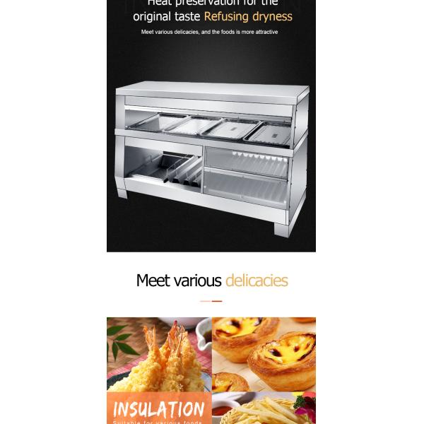 Restaurant Design Multi-functional Food Warmer Display Counter with 30-85C Temperature