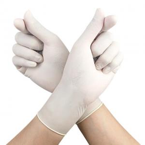 China Milky White 240mm Length Disposable Medical Latex Gloves Environmental on sale