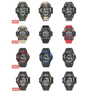 Digital Display Round Men Quartz Watch With Durable Buckle Clasp