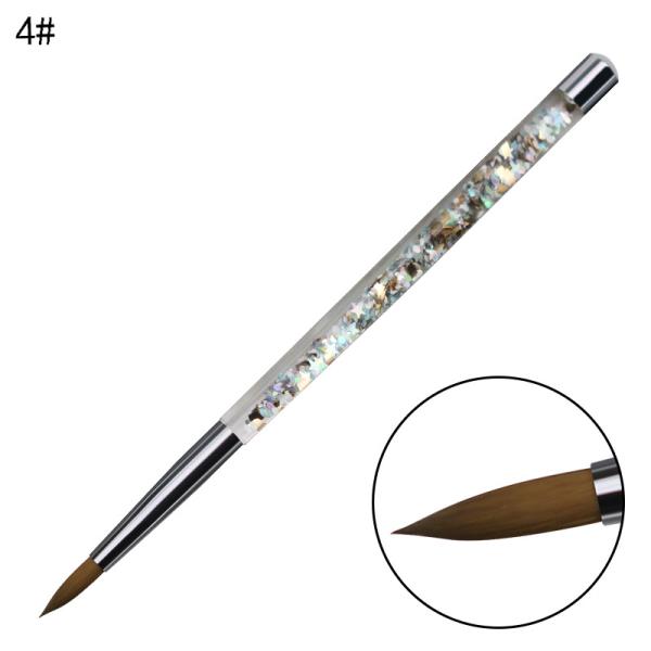Glitter Handle Nail Art Brush Size 5-7 Kolinsky Acrylic Liquid Nail Art Tools