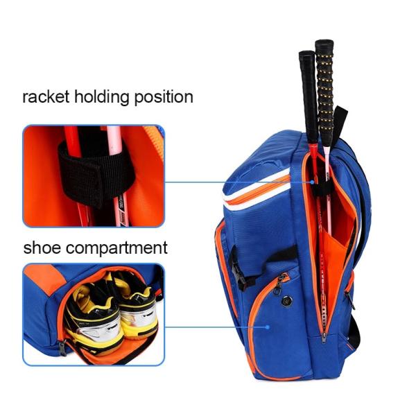 Multifunction Leisure Backpacks , Badminton Racket Bag With Shoe Compartment