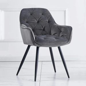 Quality Nordic Velvet Upholstered Dining Chair with Metal Legs wholesale