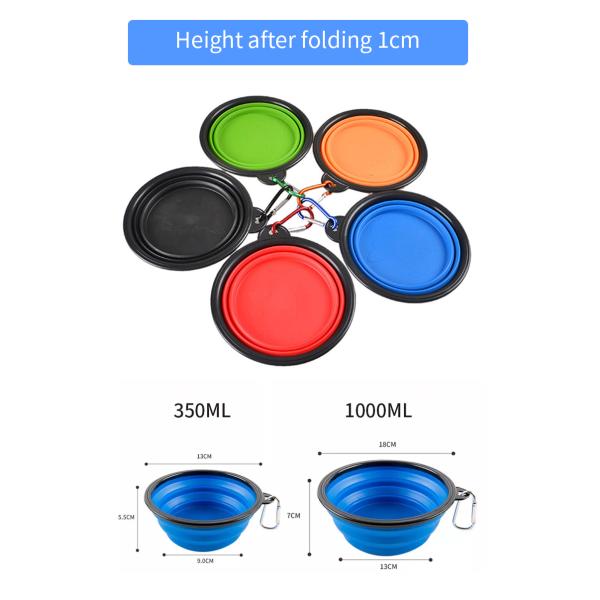 Silicone Collapsible Pet Feeder Bowls for Dogs Cats Small Animals Rounded Portable Water