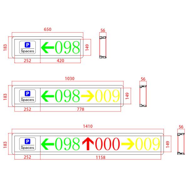 IA31 Parking Signage Indoor Guidance Screen Standard Display 485 LED PGS