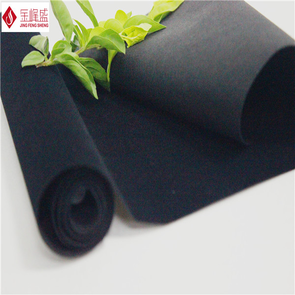 Antifouling Black Flocked Fabric , Sofa / Chair Velvet Upholstery Fabric 50 - 100GSM