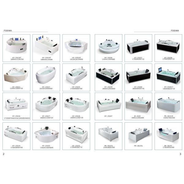 70in 1800x700 Waterfall Jacuzzi Bathtub Hotel Solid Wood Art Glass Window