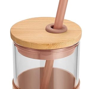 Quality glass bottle with bamboo lid wholesale