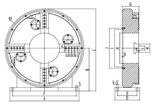 Laser Pneumatic Design Manual Dual Power Chuck Of Laser Pipe Cutter CNC Lathe Chuck