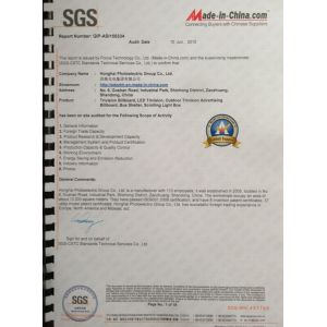 Honghai Photoelectric Group Co.,ltd. Certifications
