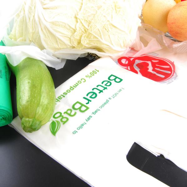 100%Biodegradable And Compostable T-Shirt Bags/Vest Carrier PE Plastic Bag, Vest Carrier Plastic T-Shirt Shopping Bag