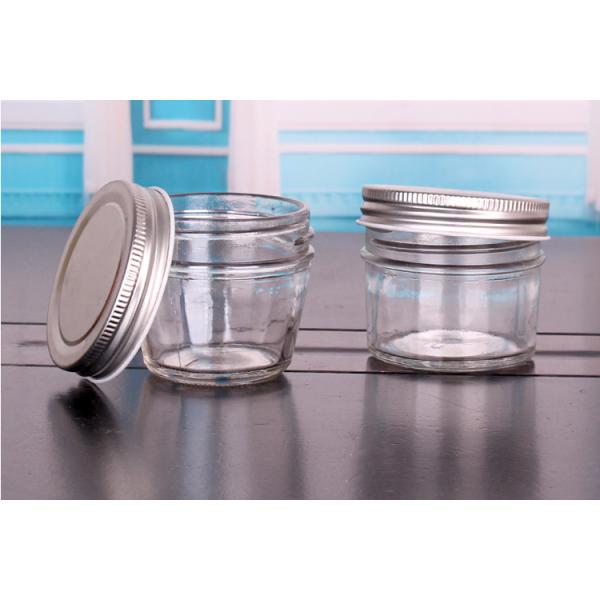 Screw Metal Cap Wide Mouth Glass Jars Rubber Sealing Ring Wide Mouth Opening