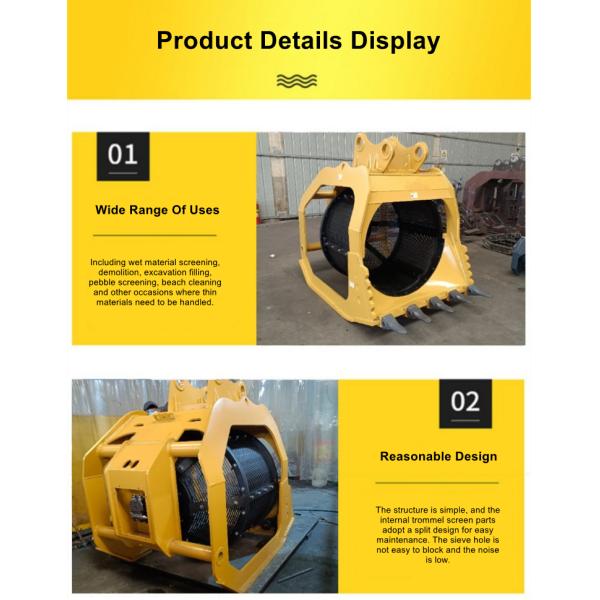 Customizable Rotary Screen Bucket Construction Hydraulic Excavator Sieve Bucket