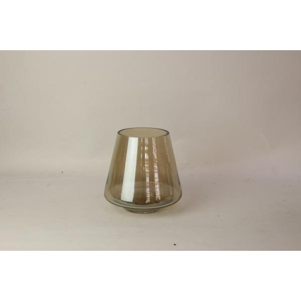 Handmade Glass Grey Luster Candle Holder