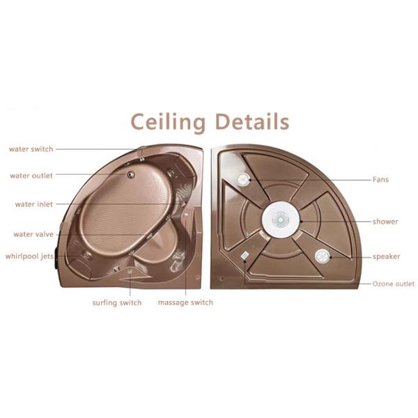 Fan Shaped Bathroom Shower Enclosure , OEM ODM Shower Steam Room Unit