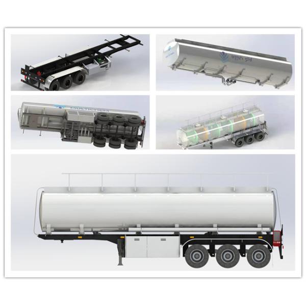 3 Axle 45000L 5 Silos Single Tires 6mm Aluminum Fuel Petrol Tanker Truck Trailer With Air Suspension