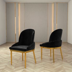 Stainless Steel Velvet Dining Room Chairs For Leisure Facilities