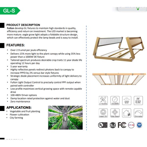 Full Spectrum Greenhouse Grow Lamp Horticulture Hydroponic Light For Indoor Plant