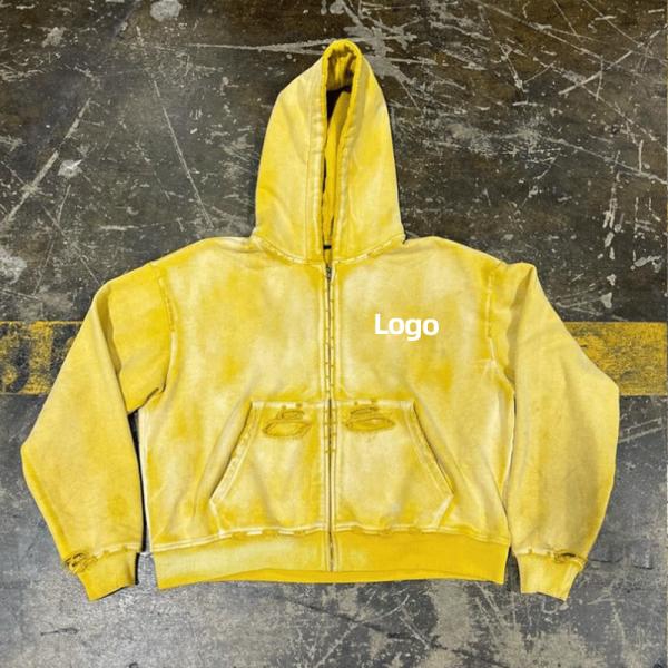 OEM Service Luxury Streetwear Graphic Hoodies Plain Acid Wash Hoodie Anti Pilling