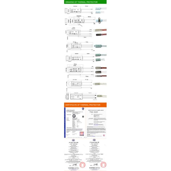 250V 5A 30-150C Bimetal Temperature Switch , Temperature Protector BH-B2D