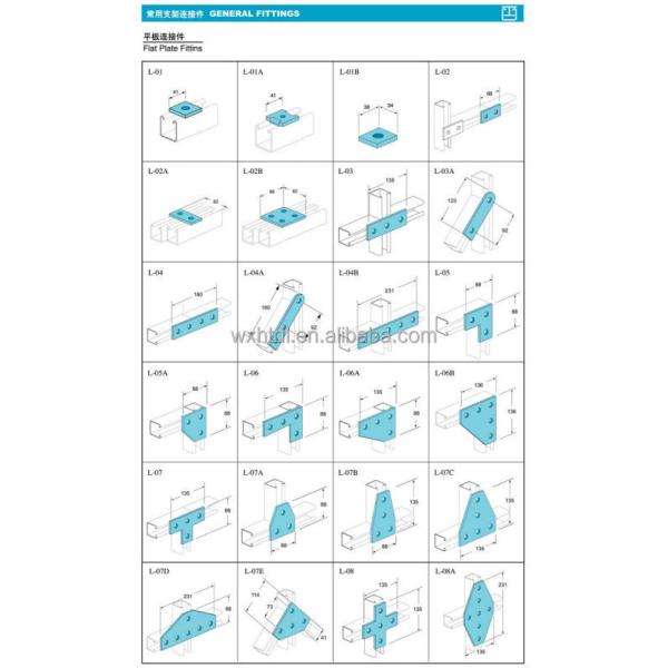 Unistrut Flat T Bracket L Shaped 1-5/8" Metal Framing Sliding Channel Fittings
